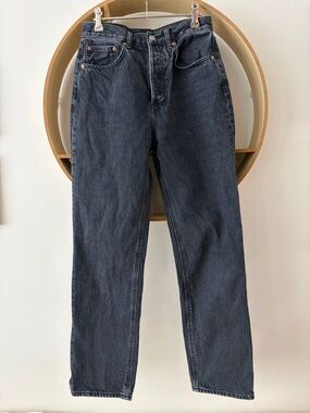 Denim Forum Joni Straight-Leg Black Jeans